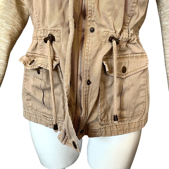 Sky and Sparrow Utility Canvas Drawstring Waist Jacket - Picture 3 of 13